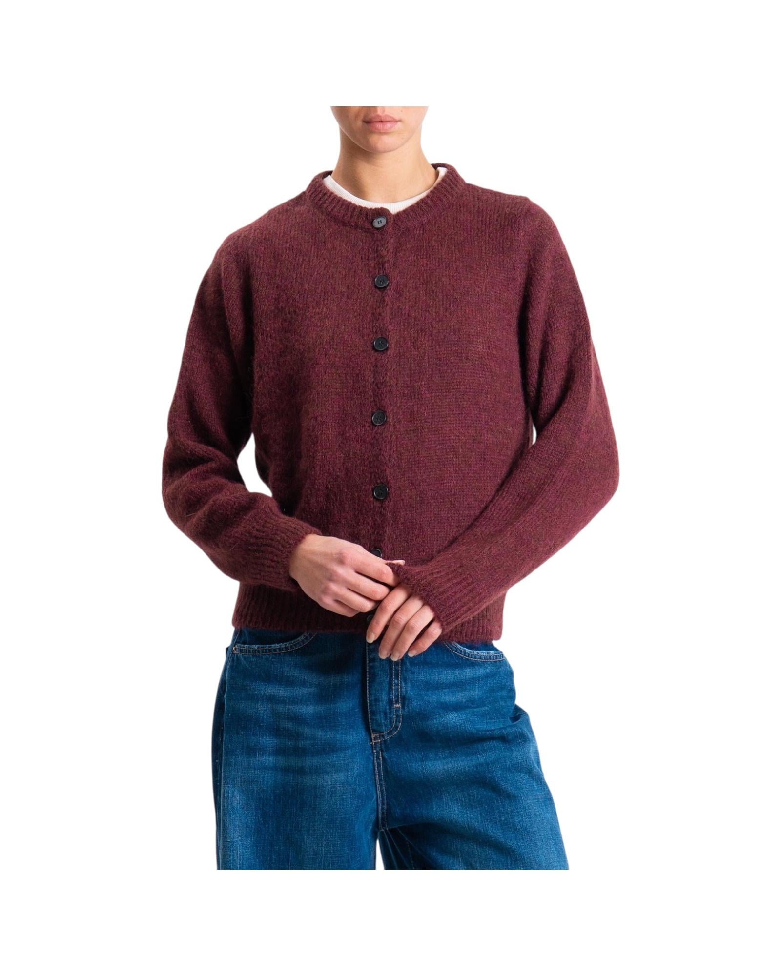 Cardigan misto alpaca Bordeaux 55195F BORDEAUX VICOLO
