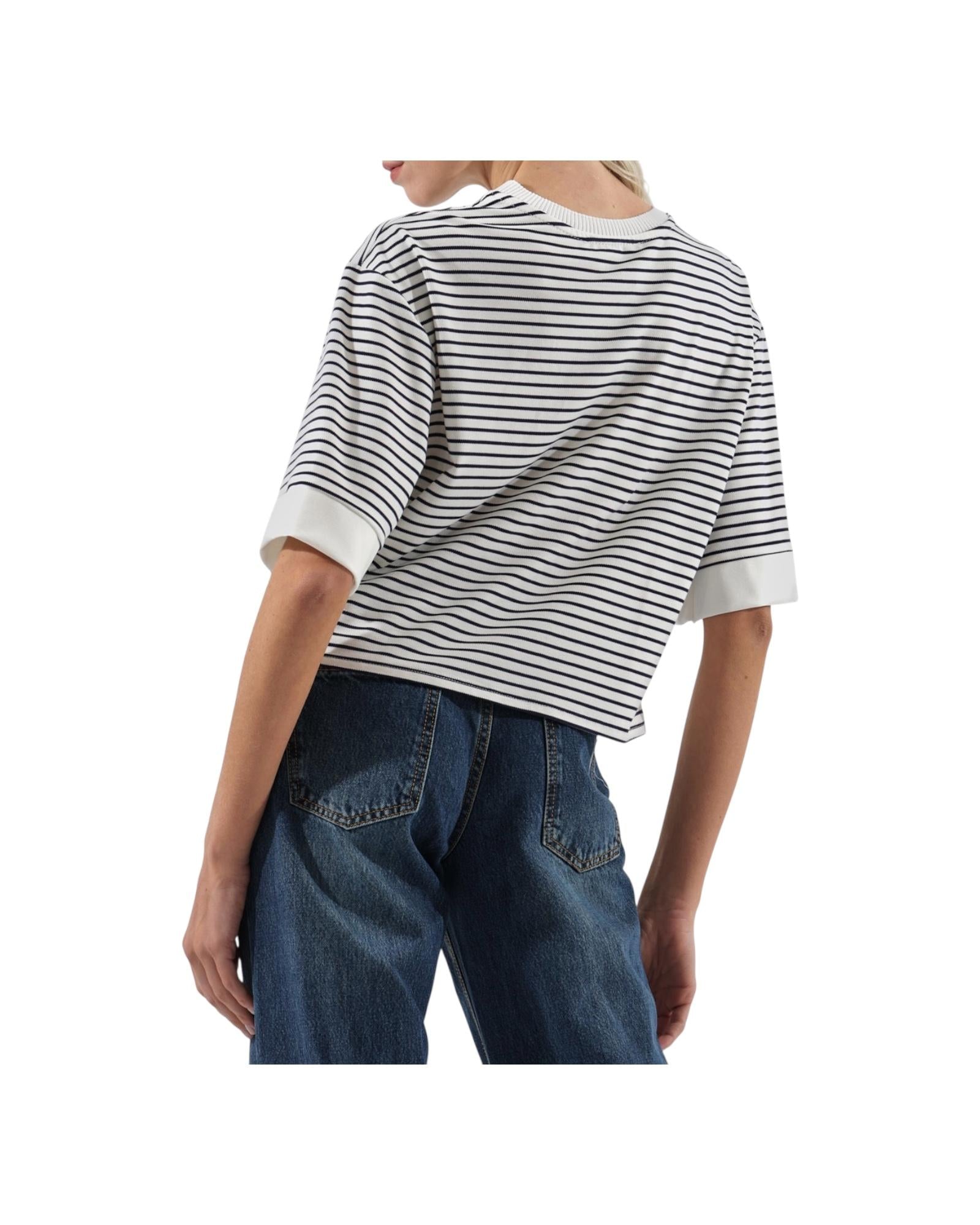 T-Shirt Rigata BIanco Blu TJA N016 002 haveone 