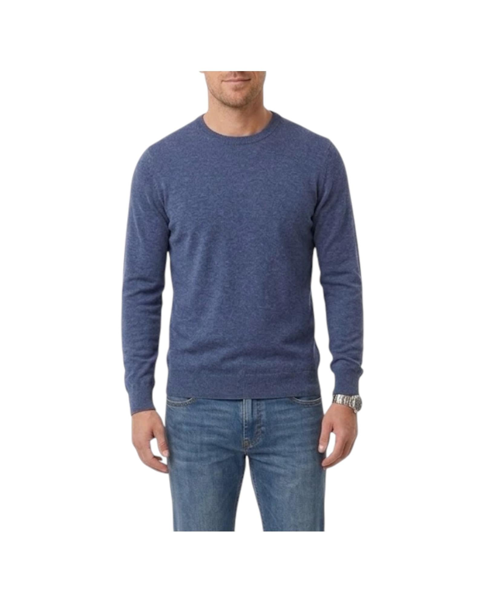 Maglia in cotone e lino Blue denim MAGLIA GIROCOLLO BLU DENIM RE.VI.VAL 