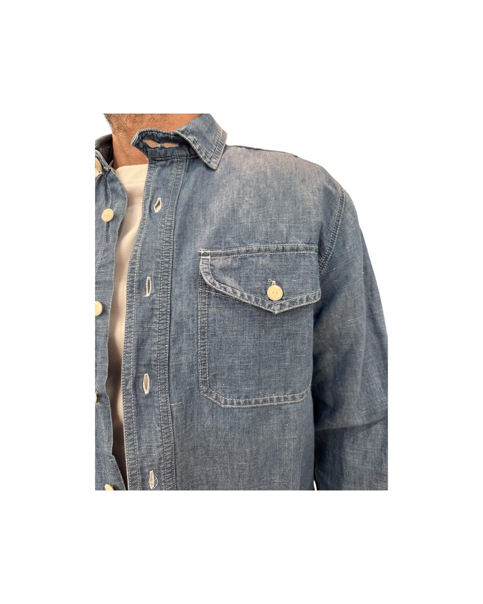 Hemp Chambray Shirt Cpo Bleach Uomo HEMP CHAMBRAY SHIRT CPO BLEACH CHESAPEAKE'S 