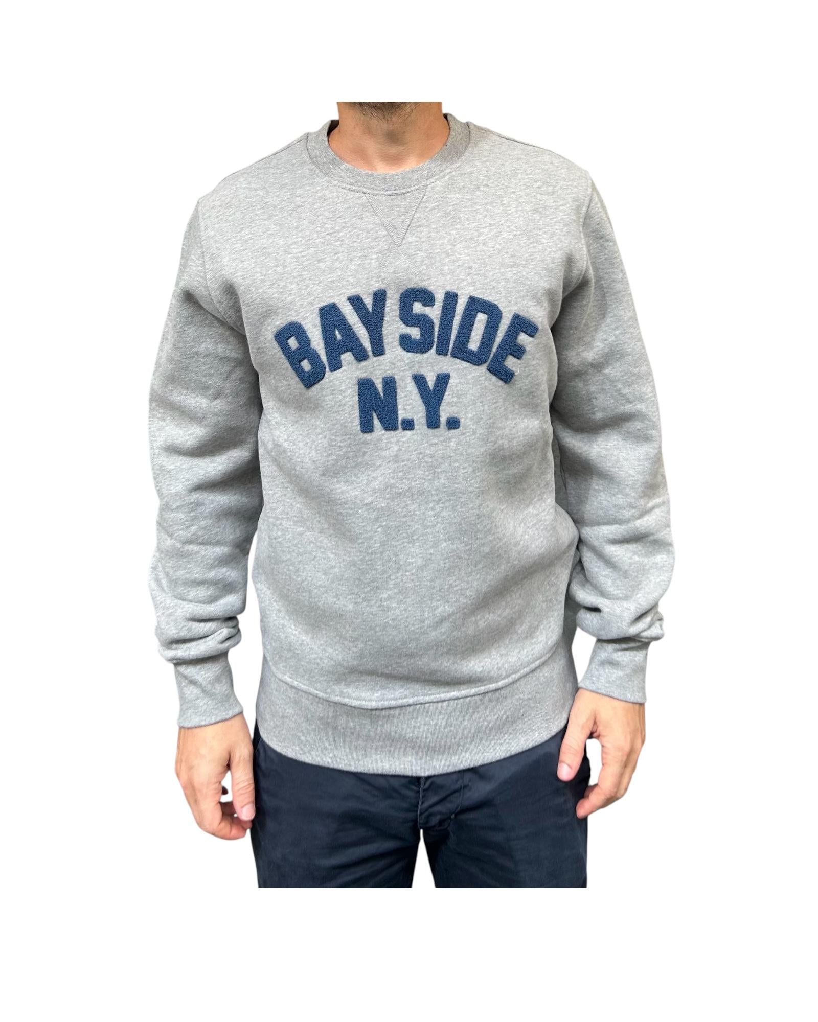 Felpa uomo in cotone Grey melange GR4007 0013 GREY MELANGE BL'KER 