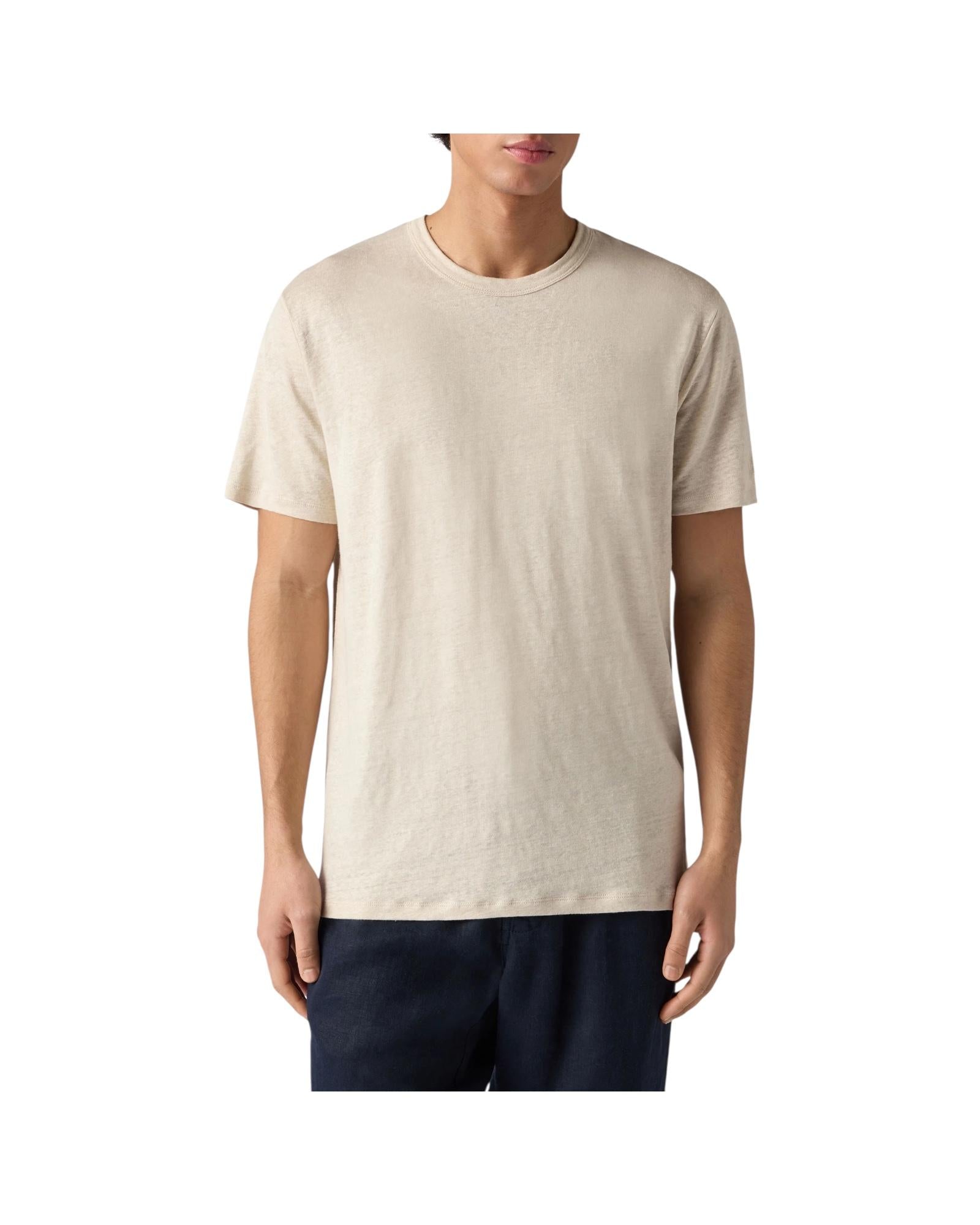 T-shirt in puro lino con logo ricamato Grain ECS0003 00138L MC2 SAINT BARTH 
