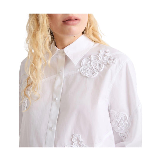 Camicia in popeline ricamato Bianco COMUNE 001 MARELLA 