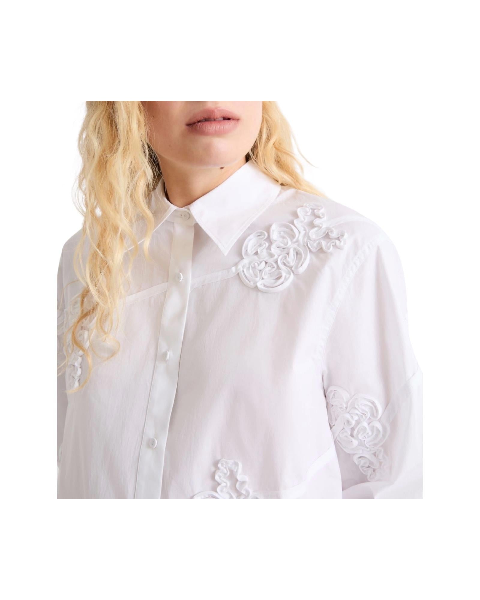 Camicia in popeline ricamato Bianco COMUNE 001 MARELLA 