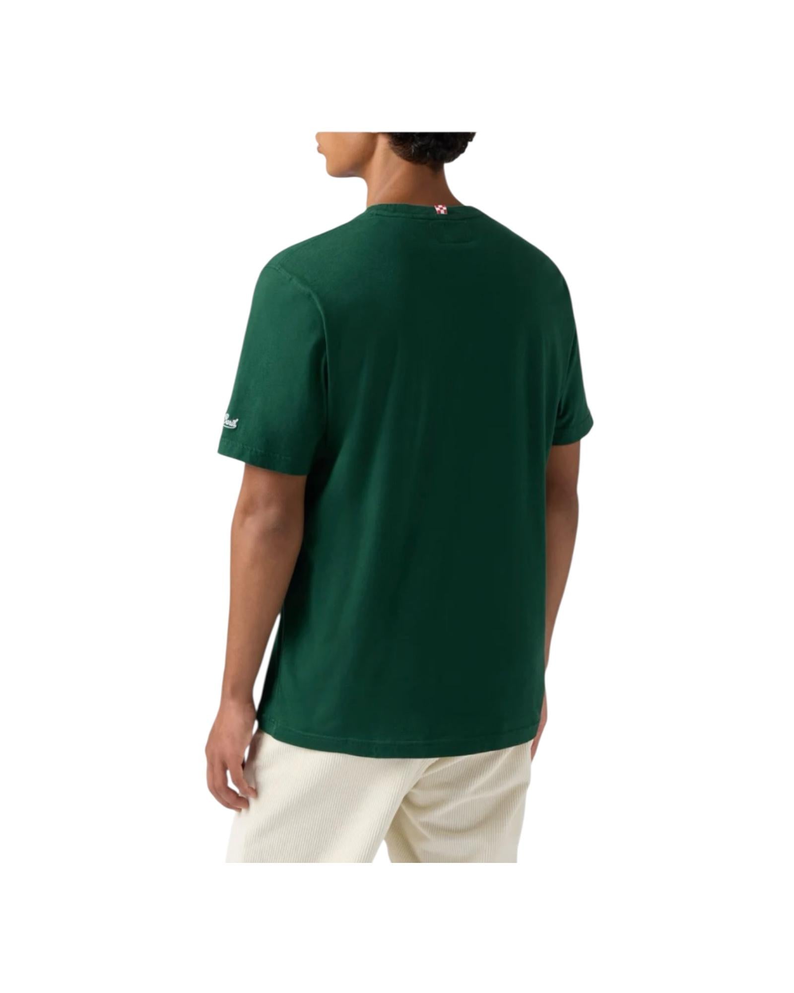 T-shirt in cotone con ricamo Wimbledon addicted Verde CONR0001 02949I MC2 SAINT BARTH 