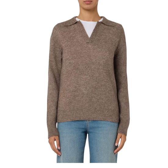 Maglione in alpaca con collo polo Tortora EZE0004 00028I MC2 SAINT BARTH 