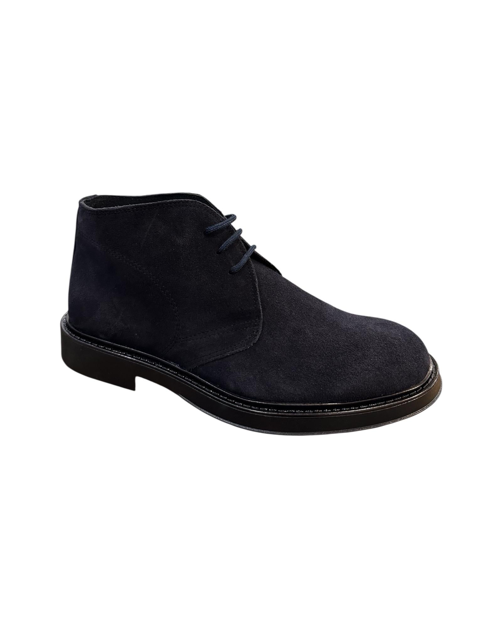 Stivaletto uomo in camoscio Blu 30200 BLU Antico calzaturificio artigiano 