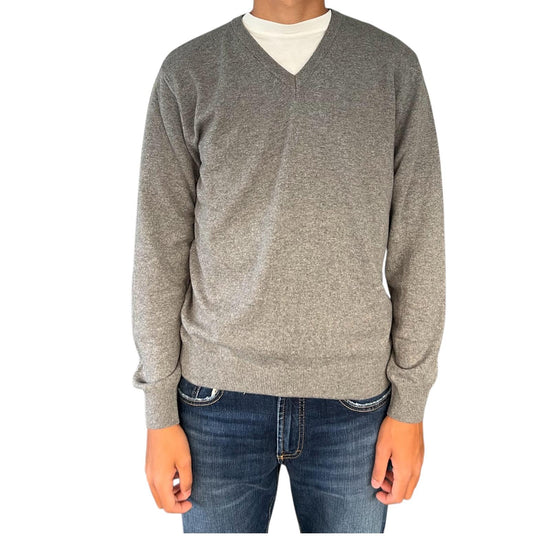 Maglione con scollo a V Grigio chiaro 00G50130M 242 MONTECHIARO 