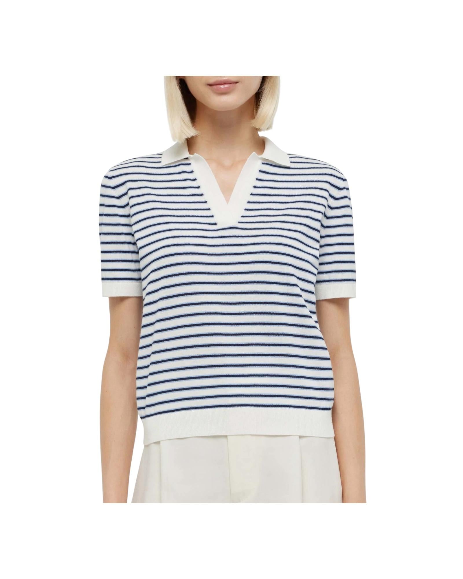 Polo Evonne a righe blu EVO0001 00060H MC2 SAINT BARTH