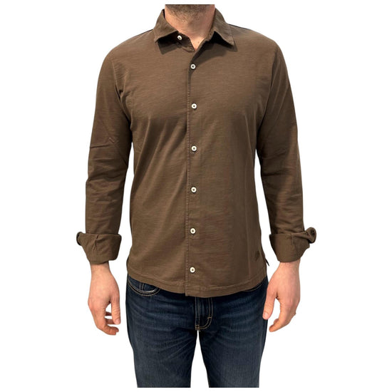 Camicia uomo Seaport fiammata Brown 6503 BROWN BL'KER 