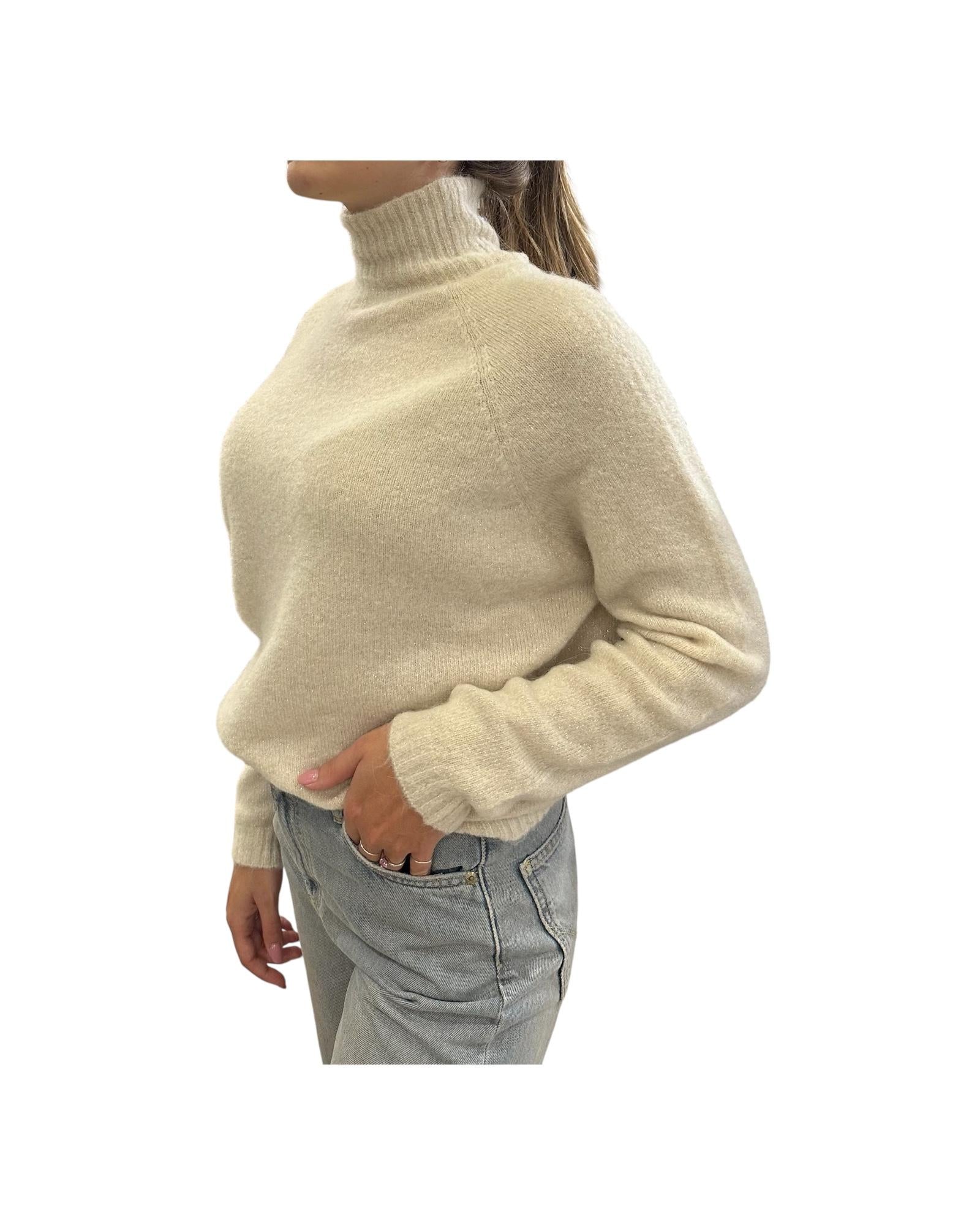 Maglione in misto lana con finitura lurex Latte MAG DK9271 LATTE OTTOD'AME 