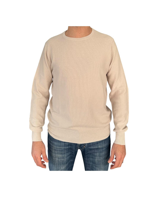 Maglia uomo in cotone panna