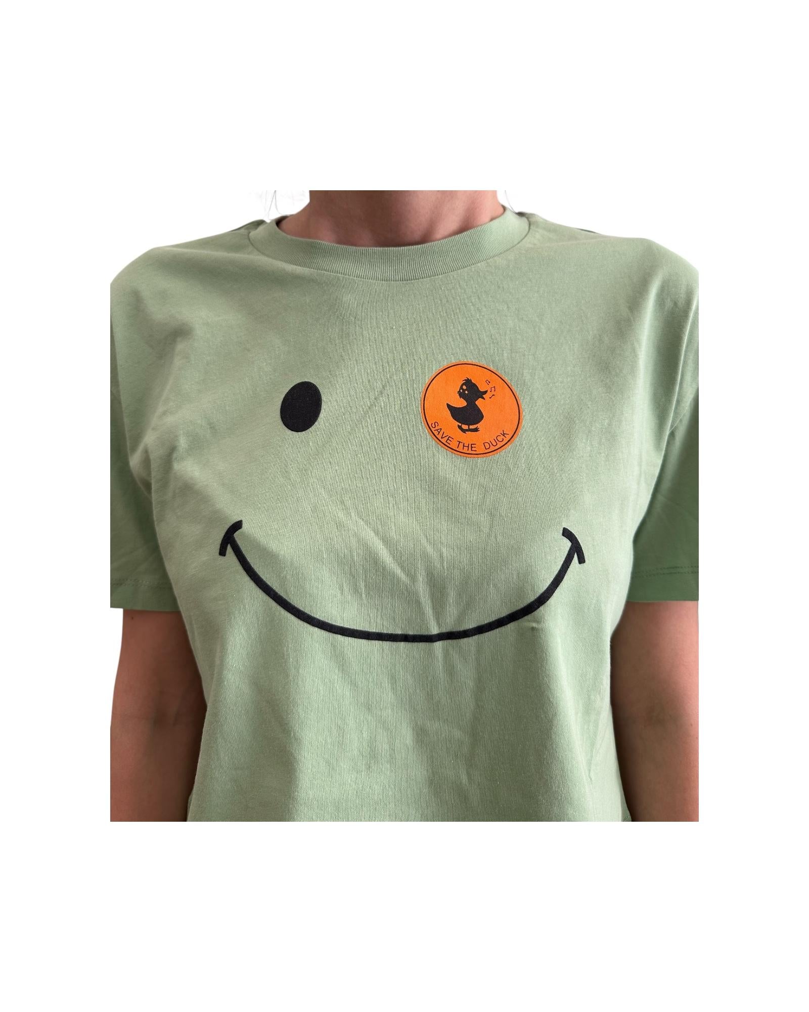 T-shirt crop Gilma verde GILMA 50041 SAVE THE DUCK 