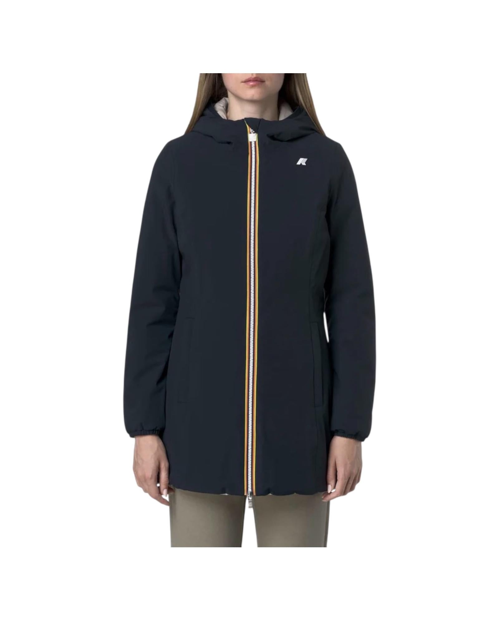 Giacca donna reversibile Blue depth-Beige cashmere K6128UW BBC K-way