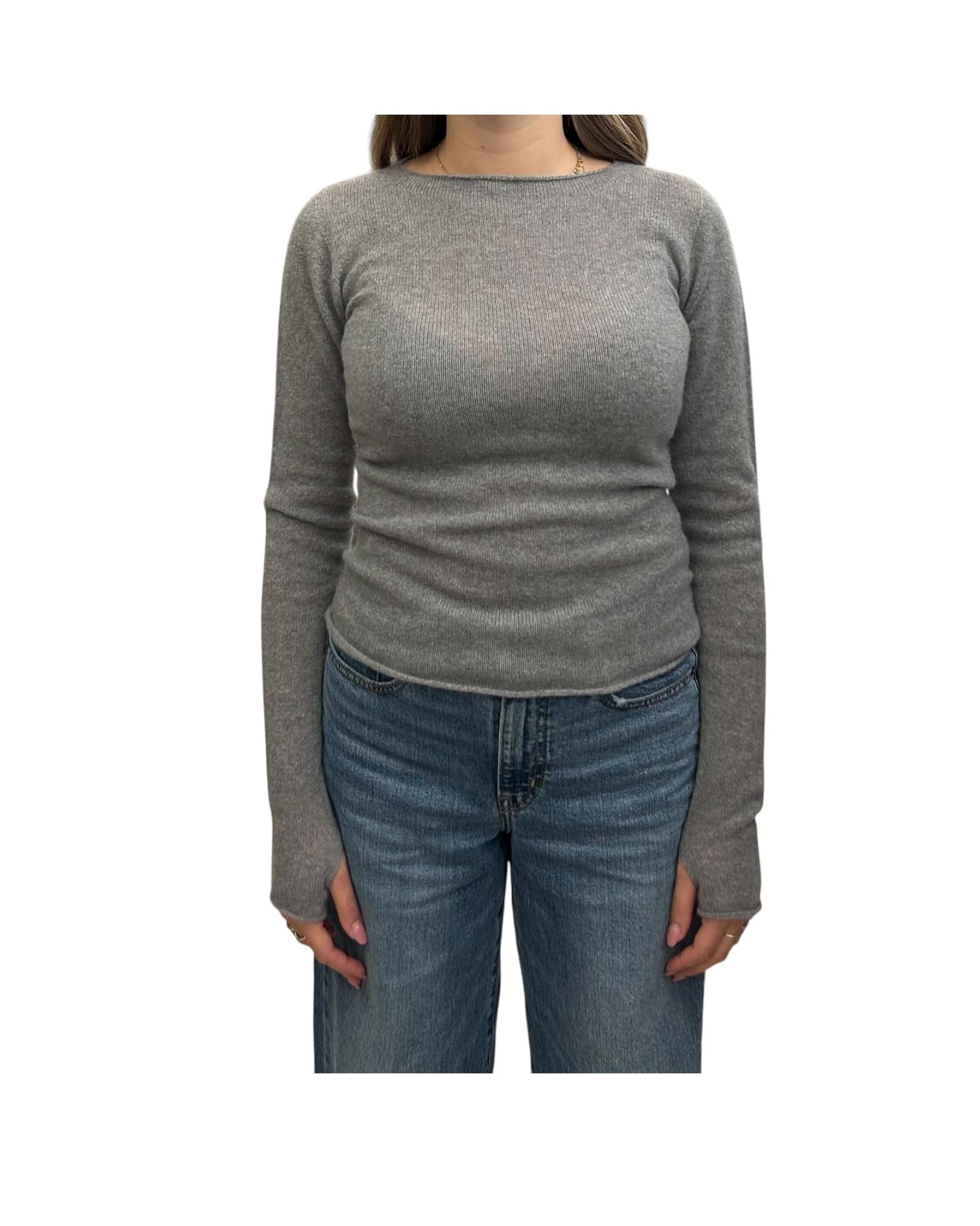 Maglione scollo barchetta in cashmere Grigio 85893 114 RETOIS 