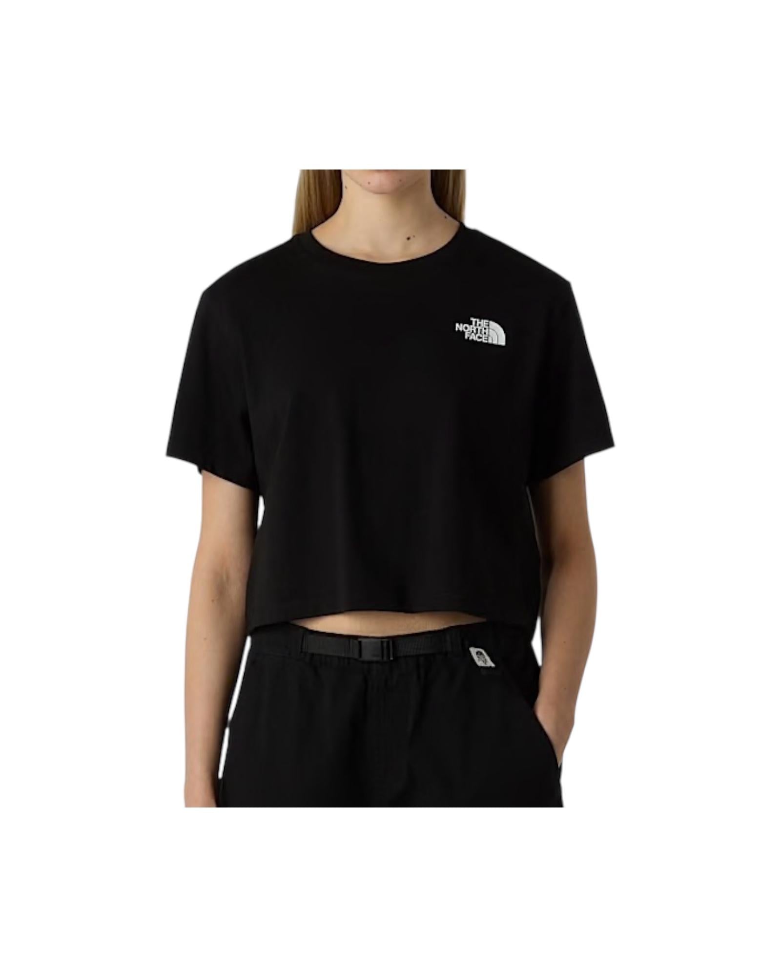 T-shirt Crop Simple Dome Black NF0A87U4 BLACK THE NORTH FACE