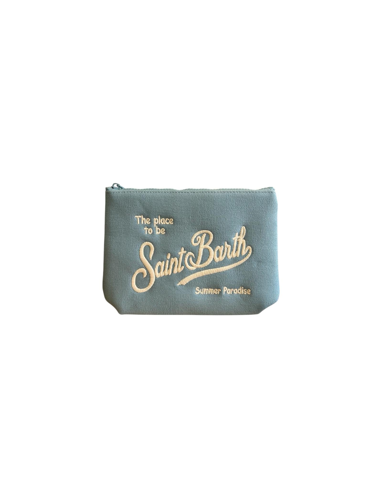 Pochette Aline in canvas Celeste ALI0047 01267L MC2 SAINT BARTH 