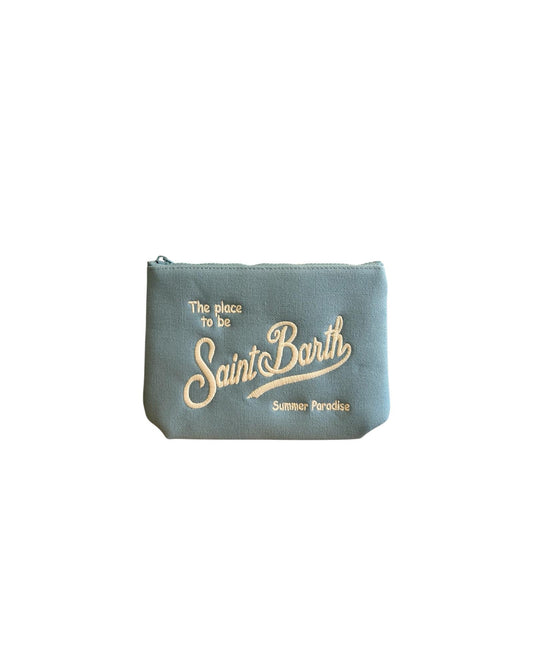 Pochette Aline in canvas Celeste ALI0047 01267L MC2 SAINT BARTH 