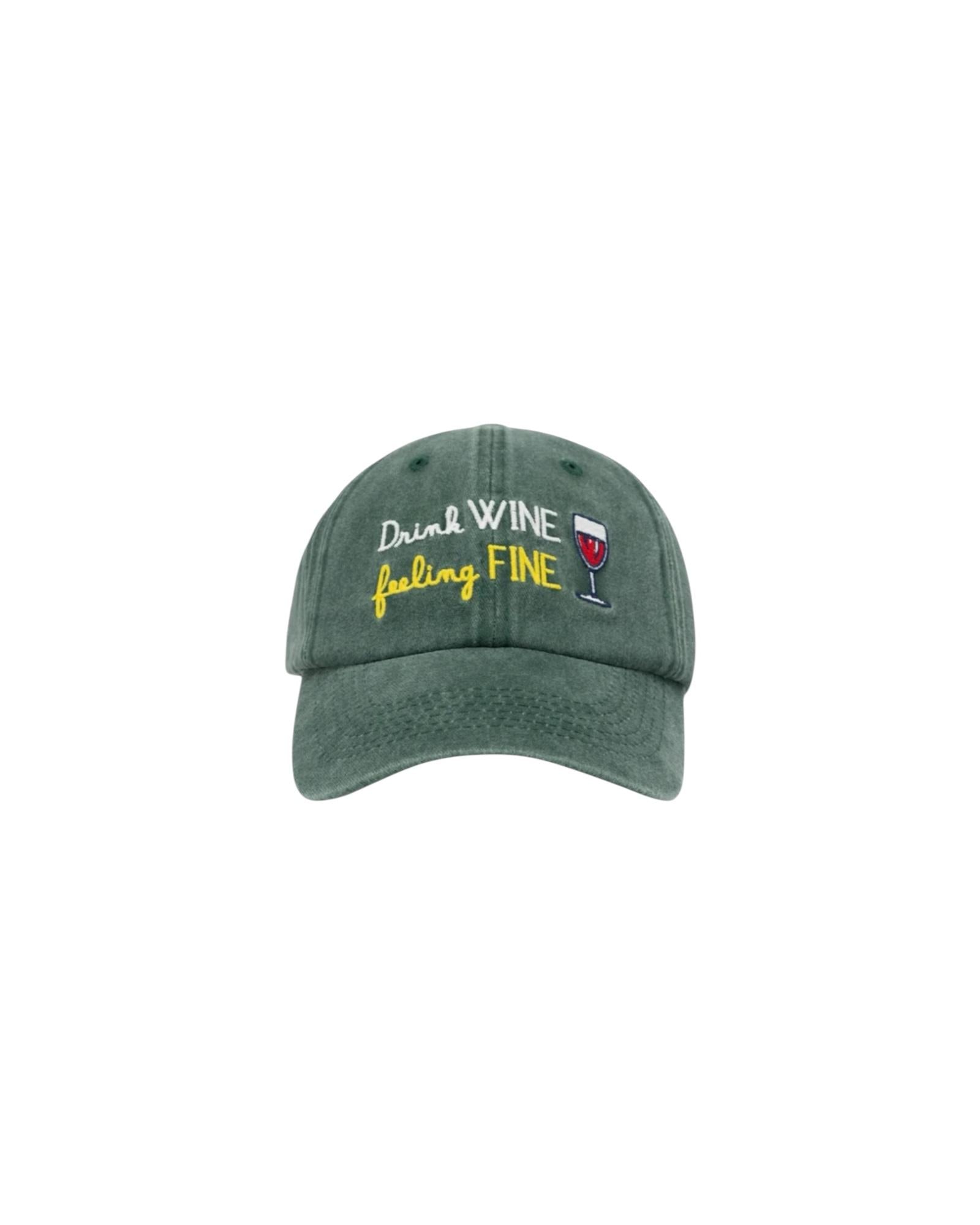 Cappellino Davis in cotone con ricamo Drink wine feeling fine DAS0004 01847H MC2 SAINT BARTH 