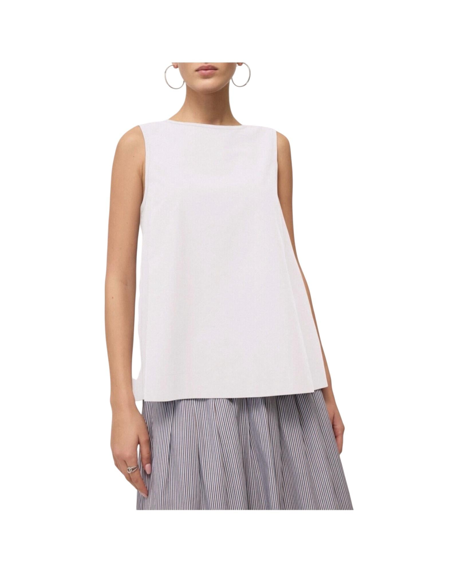 Top in popeline Bianco PCH DT9251 BIANCO OTTOD'AME