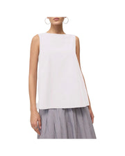Top in popeline Bianco