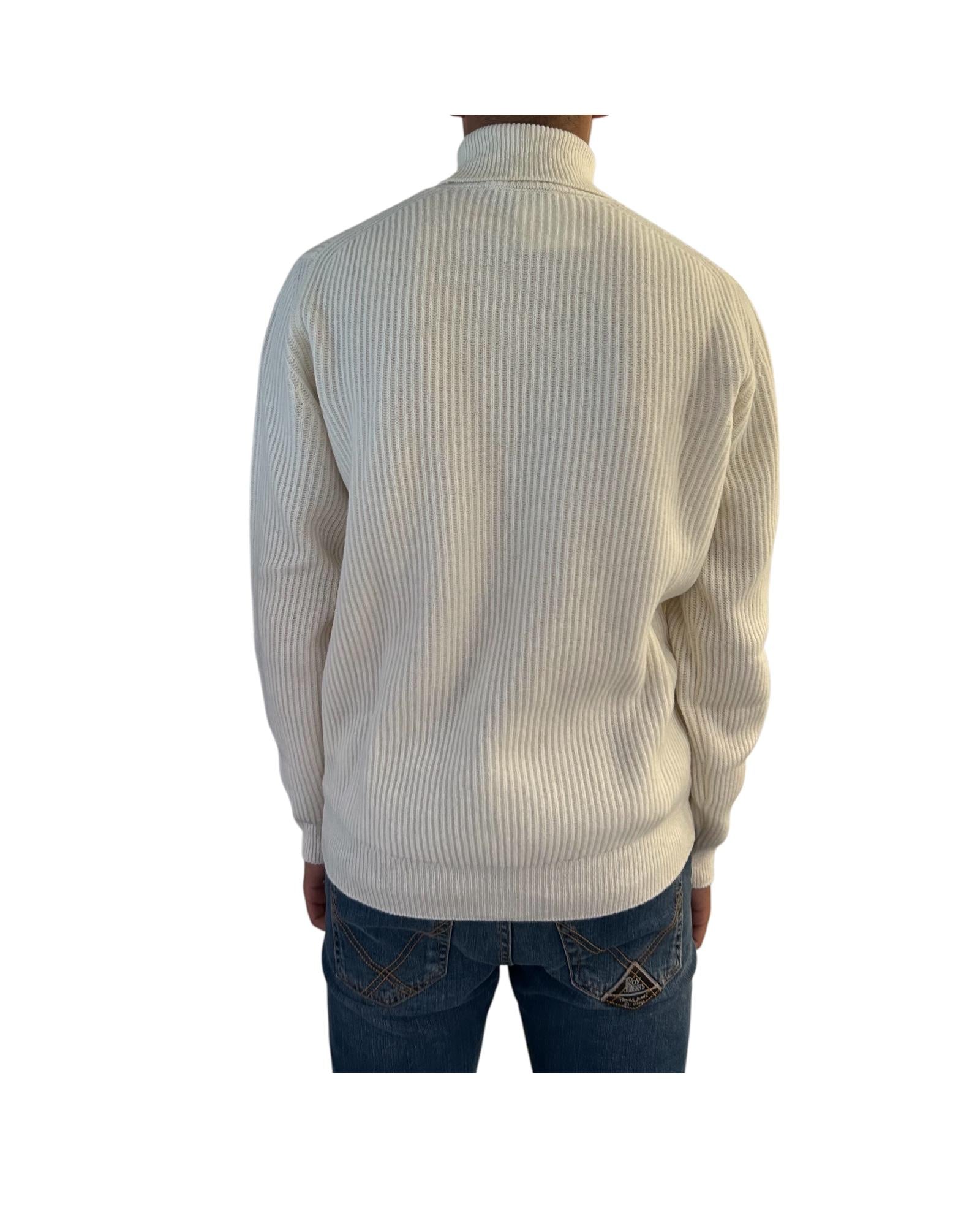 Maglione a costa inglese Panna 6144 0125 +39MAsq