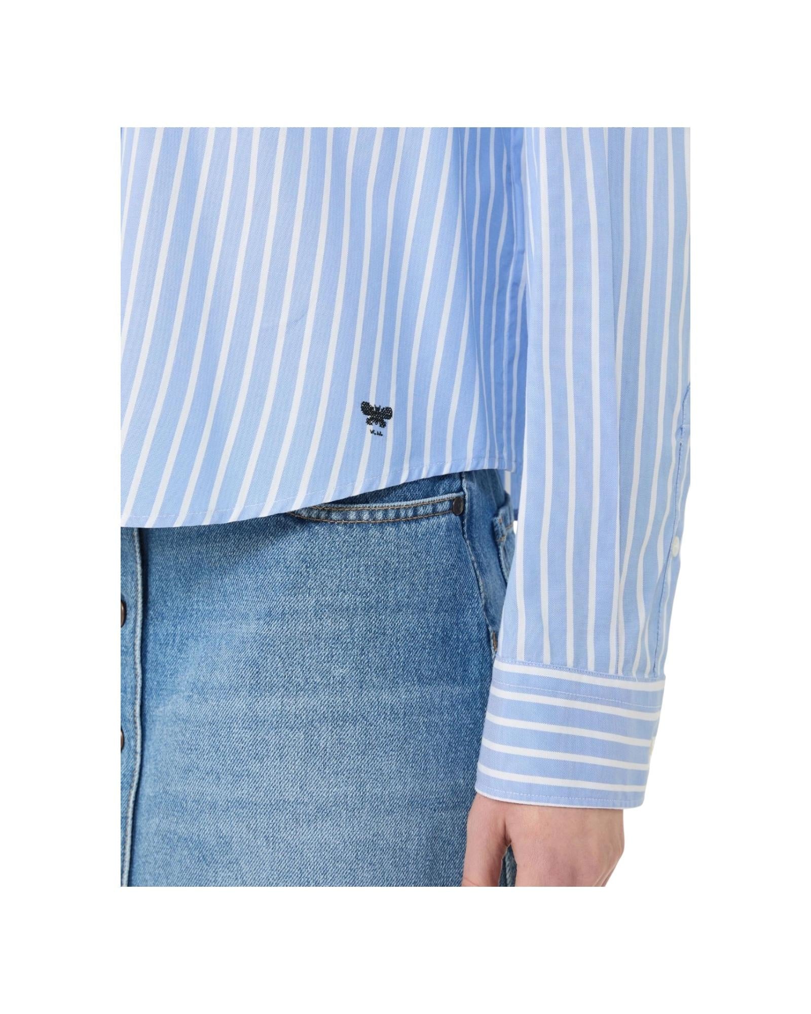 Camicia in oxford di cotone a righe Azzurro CARTONE 001 MAX MARA WEEKEND 
