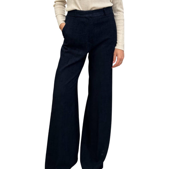 Pantalone Palazzo in velluto lavorato Blu PCB P033 004 haveone 