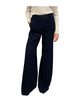 Pantalone Palazzo in velluto lavorato Blu