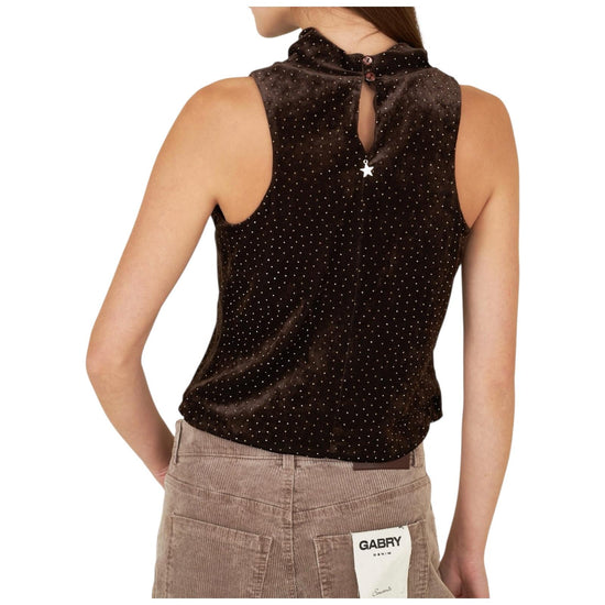Top con strass Marrone M38F1395 MARRONE SOUVENIR 