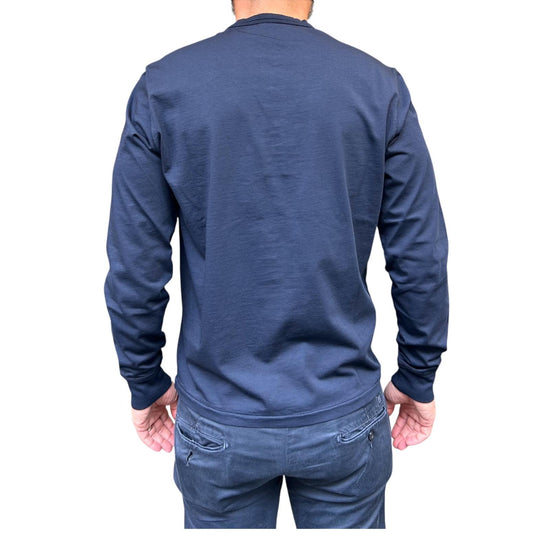 T-shirt manica lunga con bottoni Navy W1011 NAVY BL'KER 