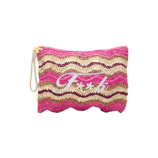 Pochette in paglia Fucsia SW0070 FUXIA F**K 