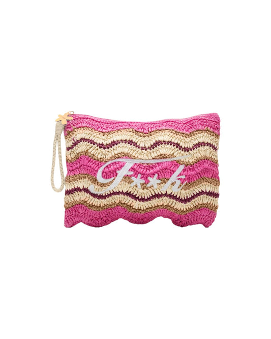 Pochette in paglia Fucsia SW0070 FUXIA F**K 