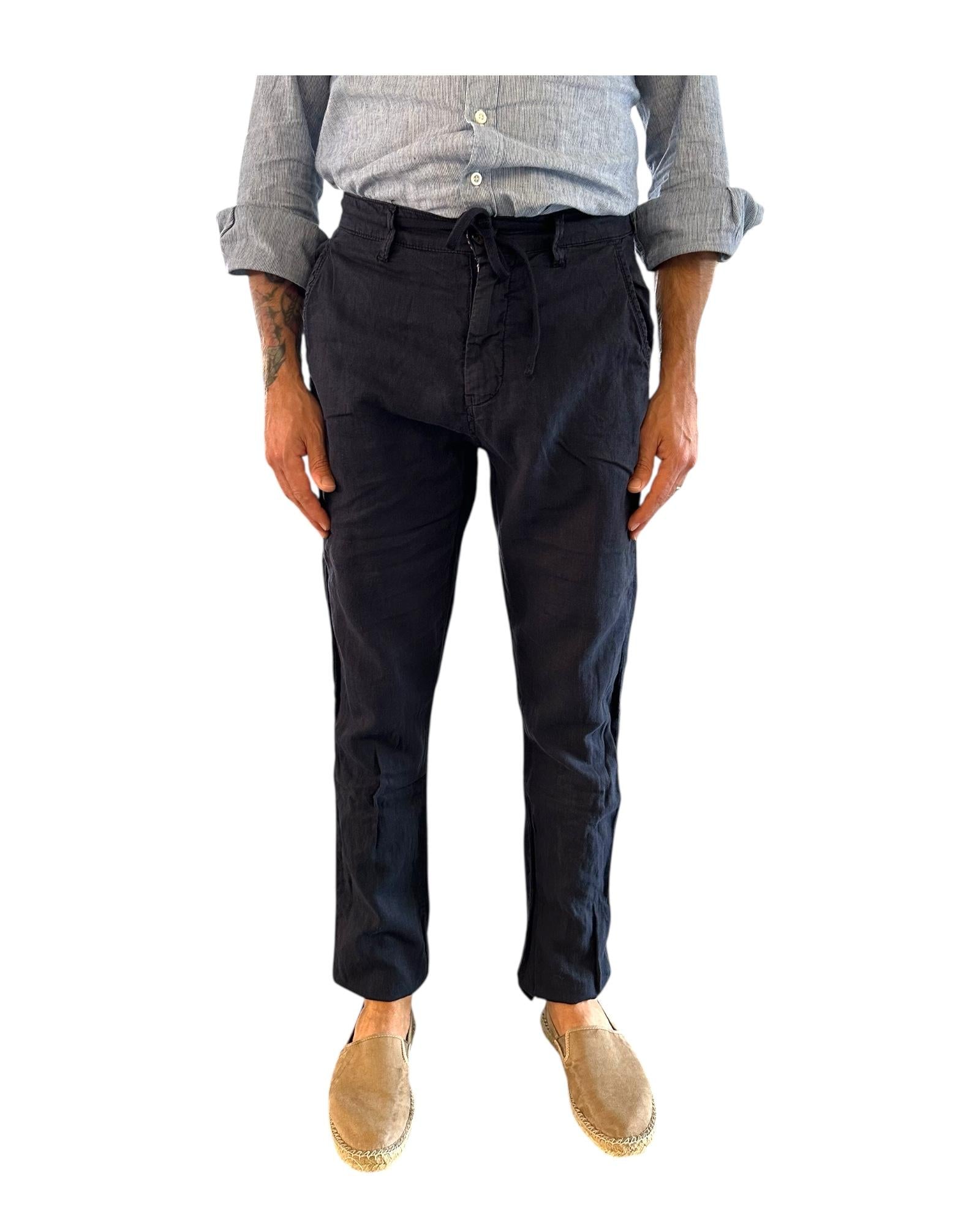 Pantalaccio misto lino Blu GK713 BLU RE.VI.VAL 