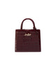 Shop Bag mini in pelle stampa cocco bordeaux
