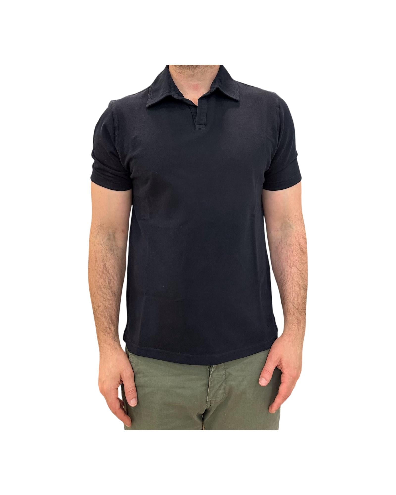 Polo uomo Rockland Black Piquet senza bottoni. 2005 NAVY BL'KER