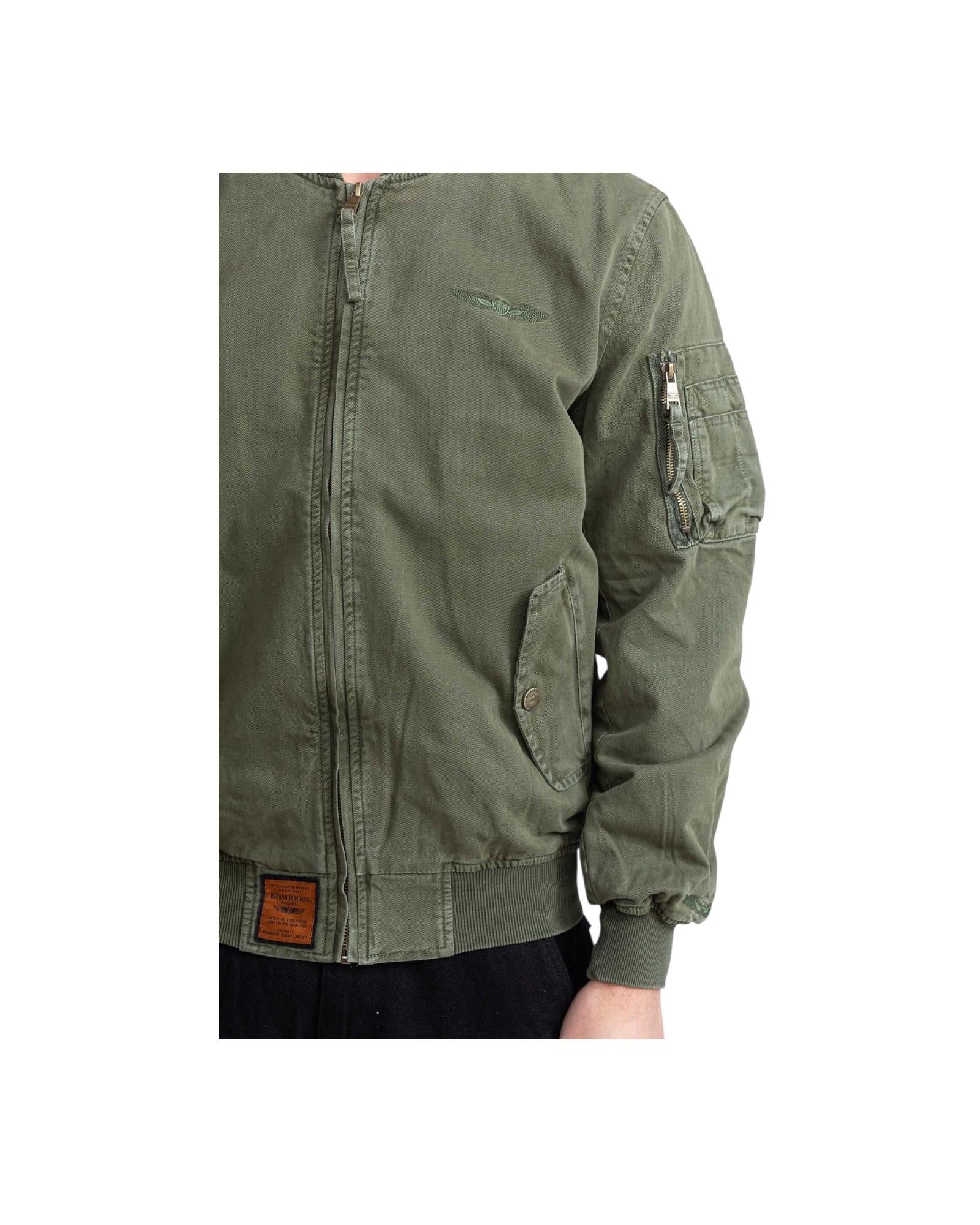 Bomber in canvas di cotone Kaki BMMACB6 KAKI BOMBERS ORIGINAL 