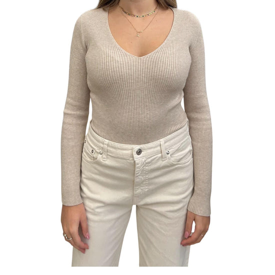 Body scollo a V Beige 22157F BEIGE haveone 