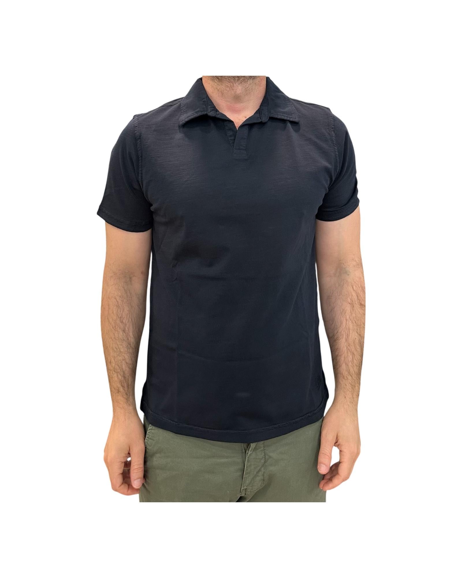 Polo Uomo long Island Fiammata senza bottoni, navy. 2006 NAVY BL'KER