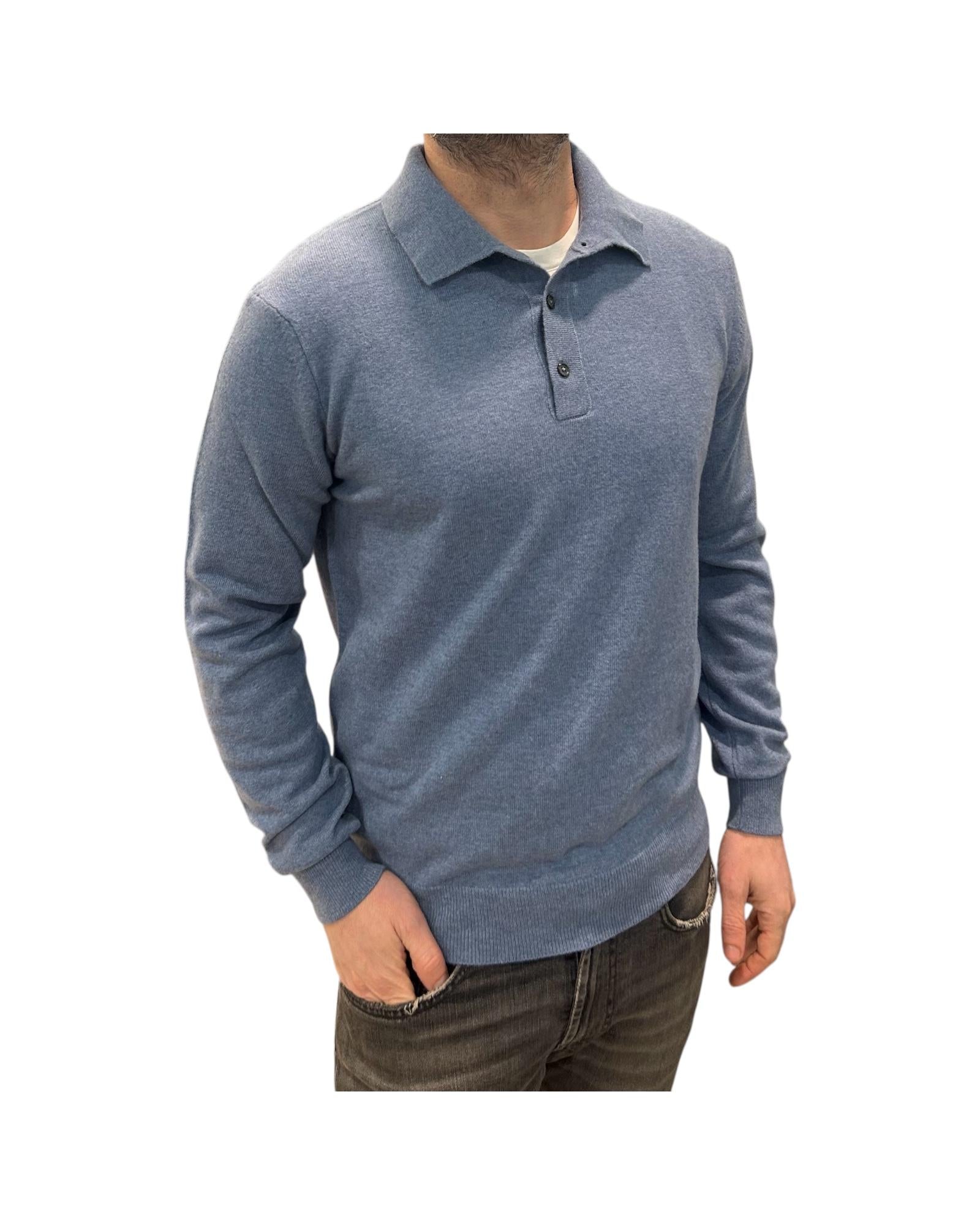 Polo con bottoni in lana Avio 5103 0640 +39MAsq 