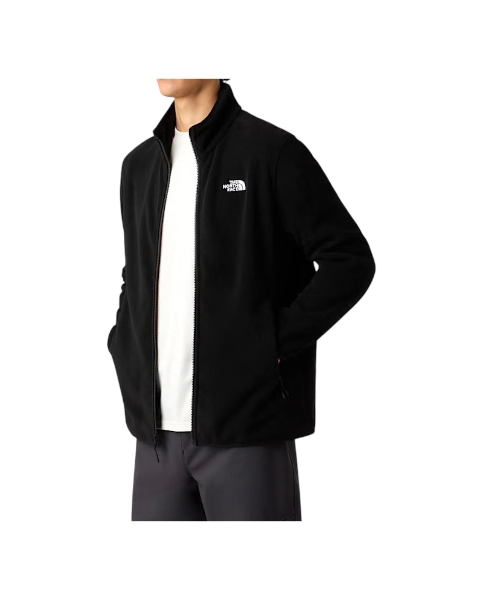 Pile Glacier con cerniera integrale uomo Black NF0A8D0R BLACK THE NORTH FACE 