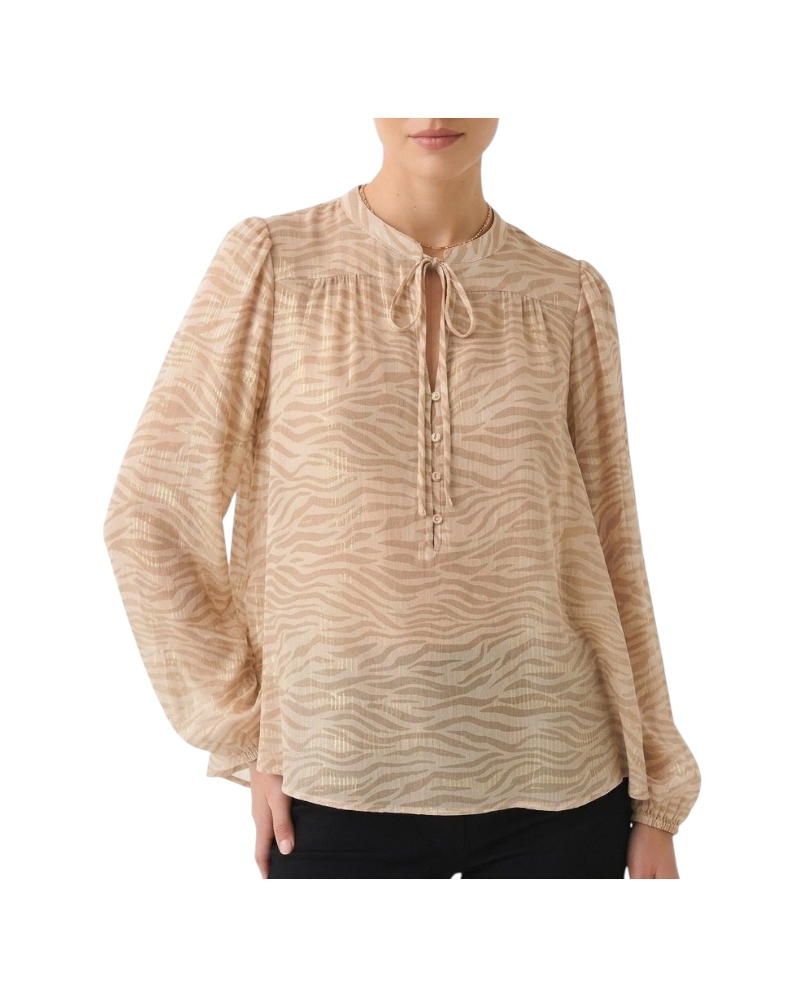 Camicia in misto seta Lurex Zebrata HRP001 02179L MC2 SAINT BARTH 