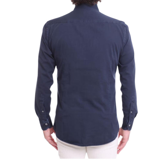 Camicia uomo in cotone Blu B1379 12 BASTONCINO 