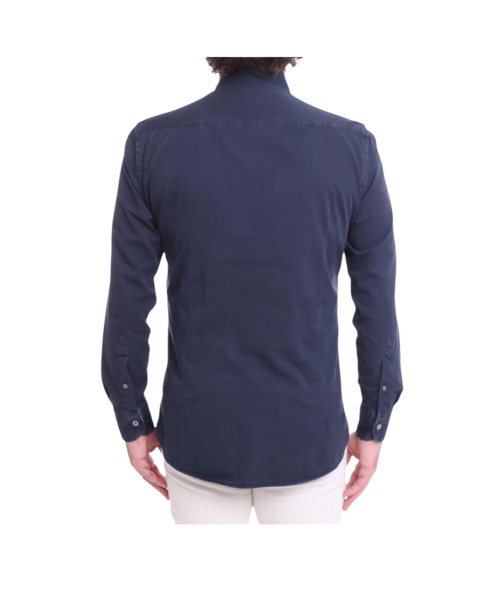 Camicia uomo in cotone Blu B1379 12 BASTONCINO