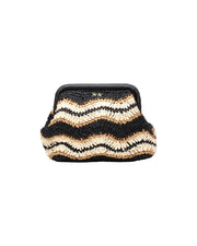 Clutch Bag in paglia Black