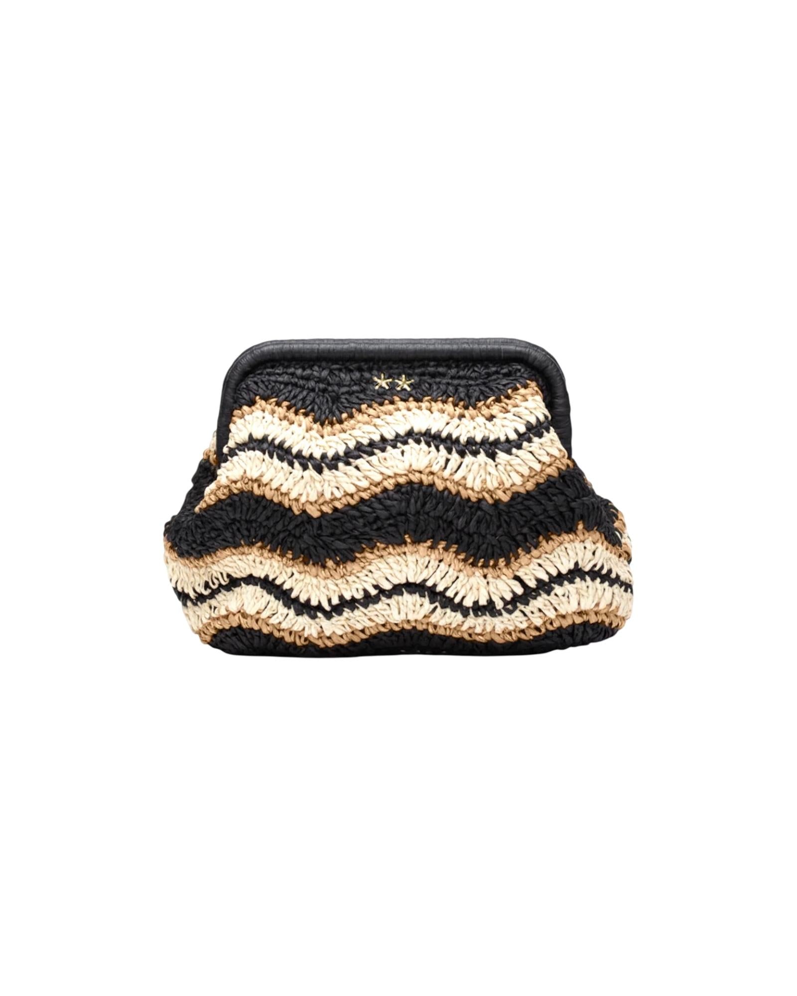 Clutch Bag in paglia Black SW0065 BLACK F**K 