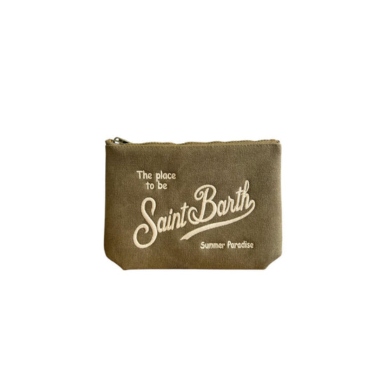 Pochette Aline in canvas Sage ALI0047 00294L MC2 SAINT BARTH 