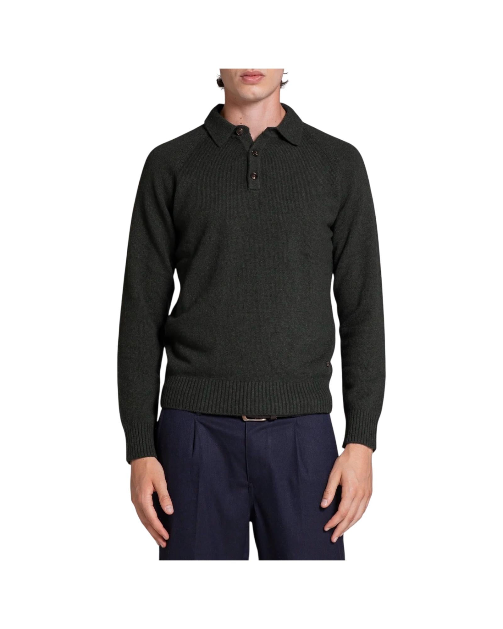 Polo in lana Dark green COLIN WN8C04 IMPURE