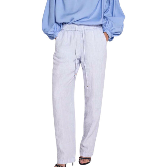 Pantalaccio in lino Celeste 26SD16NL 72DT 205 WHITESAND 