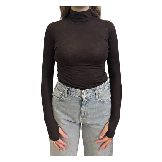 Maglia collo alto e manica lunga Marrone ADRIANNA 18 CHS 